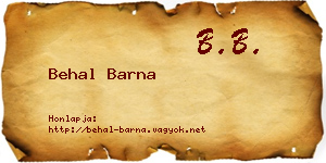 Behal Barna névjegykártya